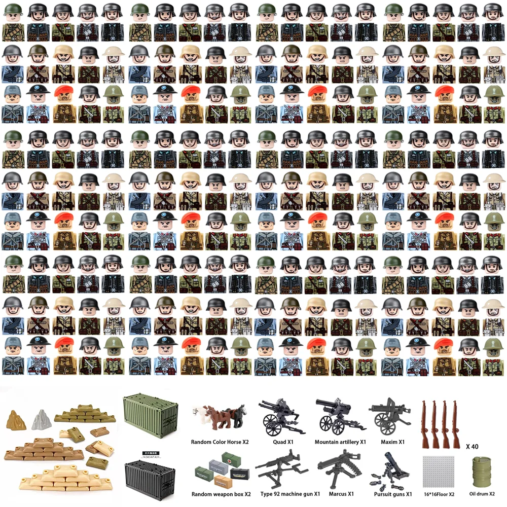 Kids Toys Lego - USA UK WWII Military Building Blocks