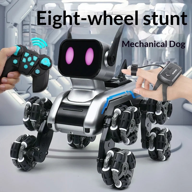 Kids Toys Dog - 8-Wheel Stunt Gesture Sensing RC Robot