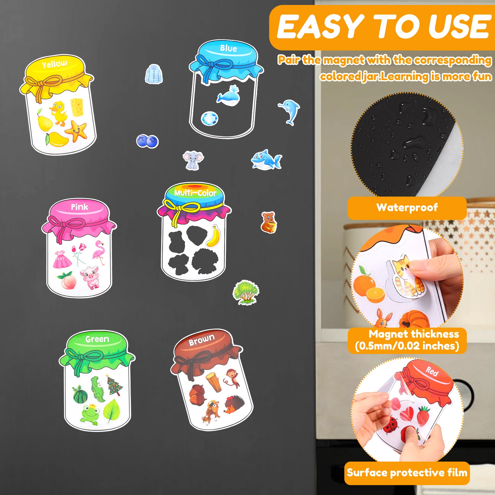 12/10Pcs Color Sorting Fridge  - đánh giá và giá Kids Toys 2 Year Old